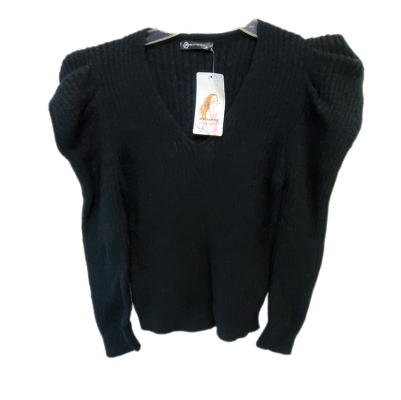 Women's Embellished Puff Sleeve Sweater - Picture 7 of 16